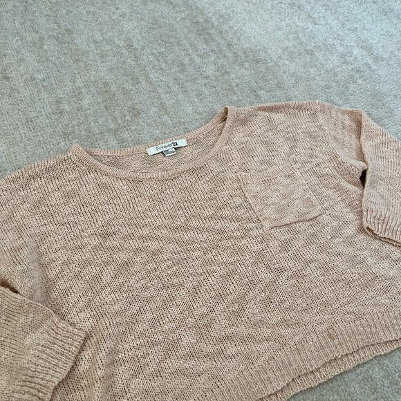 Forever 21 Cropped Sheer Metallic Sweater Knit Top M - Picture 3 of 11